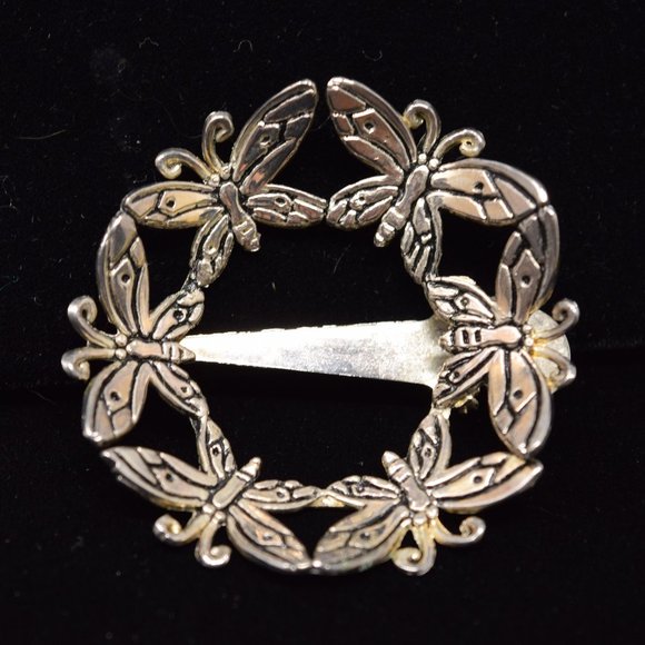 Emilia Castillo Jewelry - Emilia Castillo Butterfly Wreath Scarf Hair Clip Mariposa 1997 Vintage Barrette